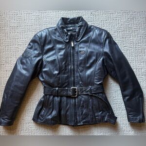 Firstgear Fitted Leather Belted Motorcycle Jacket (M)